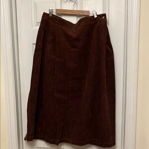Designer-Poetry from NYC Brown Corduroy Skirt